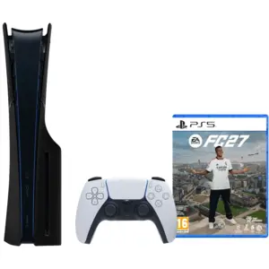 PlayStation 5 Slim Disc Edition + FC 27 + Façades Noir 