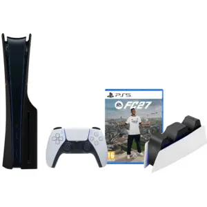 Sony PlayStation 5 Slim Disc Edition + FC 27 + Façades Noir + Station ...