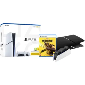 Sony PS5 Slim Disc Edition + Marvel's Wolverine + Façades Noir + Manet...