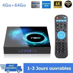 TV Box Android 10 T95 Smart TV BOX Wifi BT 4G+64Go H616 6K Netflix Google Store Boîte Multimédia Box AndroidVendu parcdiscount