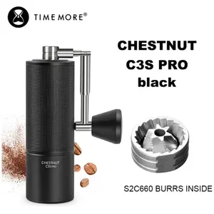 moulin à café manuel Chestnut C3S PRO blackavec manivelle pliablebavur... pas cher