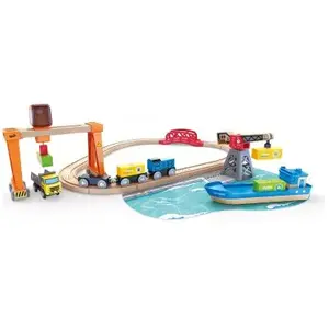 Hape Circuit de train cargo et grue pas cher