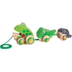 Hape - Pull Along Frog Family (87-0365) pas cher
