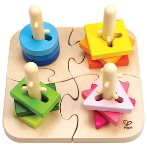 Puzzle créatif à empiler Hape pas cher