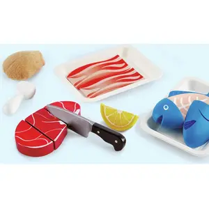 Hape - Jeu d'imitation en bois gamme cuisine - Viandes et poissons à découper pas cher