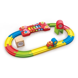 Hape- Circuit de Train sensoriel Jouet en Bois, E3822, Multicolore, Taille Unique pas cher