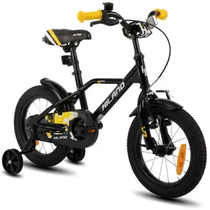 HILAND Vélo Enfant 12 Pouces pour garçon de 2-4 Ans, Frein à Main et Frein à rétropédalage-Noir et jauneVendu parcdiscount