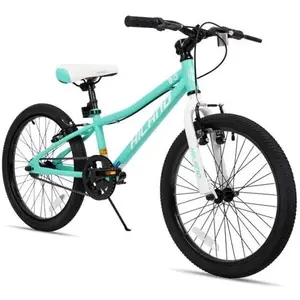 Hiland Vélo de montagne 20 pouces pour enfants de 7, 8, 9, 10, 11, 12 ans, frein en V,1 vitesses unique-VertVendu parcdiscount