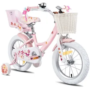 HILAND JOYSTAR Vélo d'enfant, 14", pour enfants de 3 à 5 ans, avec roues auxiliaires,Rose pas cher