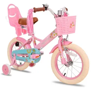 HILAND JOYSTAR Vélo d'enfant, 16", pour enfants de 4 à 6 ans, avec roues auxiliaires-RoseVendu parcdiscount