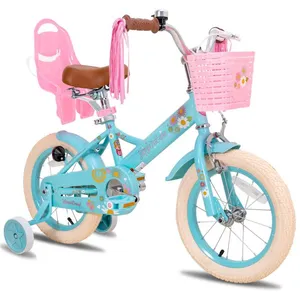 JOYSTAR Bicyclette pour enfants de 2 à 4 ans, 12 pouces, avec roues d'assistance et panier, bleu pas cher