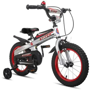JOYSTAR Vélo Enfant 14 Pouces (3-5 Ans) avec Freins à Double Main & Roues dEntraînement - Argent pas cher
