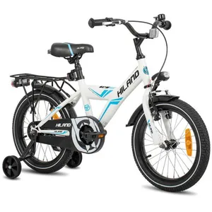 JOYSTAR Vélo Enfant 16 Pouces 4-6 Ans (Mixte) avec d'un Avec frein à pied arrière et Porte-bagages Blanc pas cher