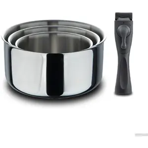 BERGNER Click & Cook - Lot de 4 casseroles avec manche amovible en aci...