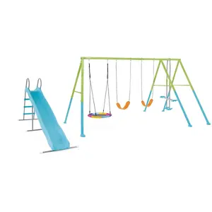 Comparateur de prix : Portique pour enfants - INTEX - 5 agrès - Acier - Extérieur - Vert