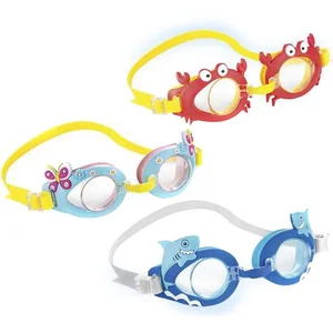 LUNETTE / MASQUE DE NATATION ENFANT 3/8 ANS AQUAFLOW FUN CRABE ou REQUIN INTEX pas cher