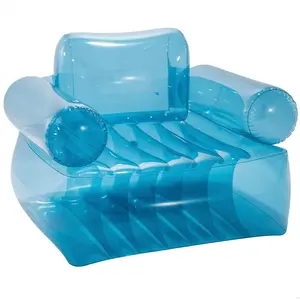 Intex Fauteuil Gonflable Individuel Transparent Bleu 109x107x79 Cm pas cher