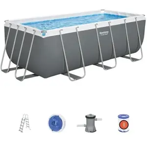 Comparateur de prix : BESTWAY Bovengronds zwembad Power Steel  412 x 201 x 122 cm, patroonfilter, ladder, Chemconnect  diffuser