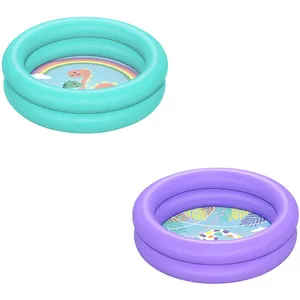 Bestway Piscinette pataugeoire gonflable ronde 2 boudins 61 x 15 cm, 2 couleurs assorties pas cher