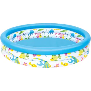 Pataugeoire gonflable - BESTWAY - Reef Crew¿ - 1,22 m x 25 cm - Design coloré - Structure stable