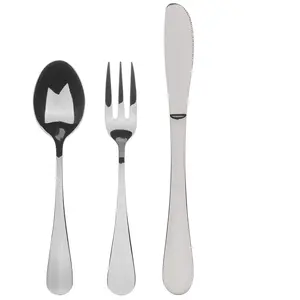 BERGNER Q3460 Lot de 3 couverts pour enfants en acier inoxydable Colle...
