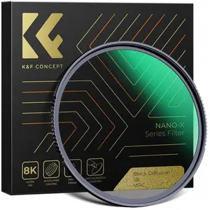 K&F Concept 82MM Black Mist Filter 1/8, HD, Waterproof, Anti Scratch, 28 layer Green Coatings (Nano-X Series), Filtre photo, Noir pas cher