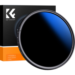 K&F Concept 52MM Variable ND2-ND2000 Lens Filter (1-11 Stops) 18 Multi-Layer Blue Coatings (C Series) (52 mm, Filtre gris neutre), Filtre photo, Bleu, Multicolore pas cher