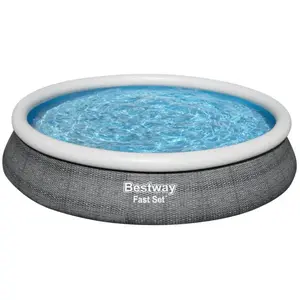 Piscine hors sol rond 457x84 avec accessoires Bestway Fast Set pas cher
