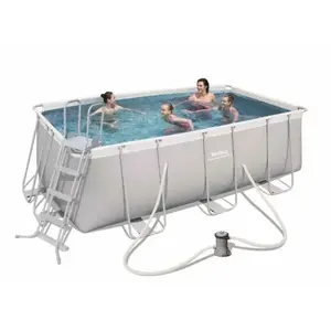 BESTWAY Kit Piscine rectangulaire tubulaire L4,12 x l2,01 x H1,22m pas cher