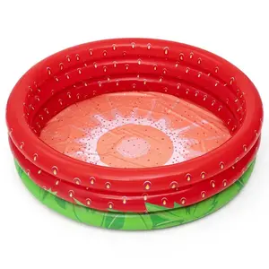 Bestway Zwembad 160 cm - Kinderbad / Familiebad - Rond - Aardbei - Opblaasbaar pas cher