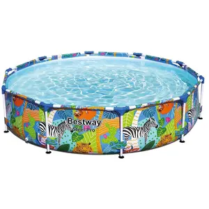 Comparateur de prix : Bestway - Steel Pro - Opzetzwembad - 274x66 cm - Dierenprint - Rond
