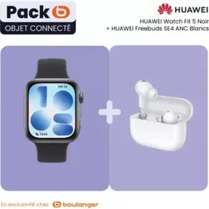 Montre connectée HUAWEI HUAWEI WATCH FIT 5 noir+Freebuds SE 4 pas cher
