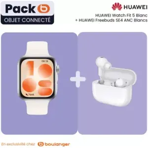 Montre connectée HUAWEI HUAWEI WATCH FIT 5 blanc+Freebuds SE 4 pas cher
