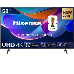 Hisense TV 58A6S 58" 4K, 60Hz (58", LED, QLED, 4K), TV, Noir