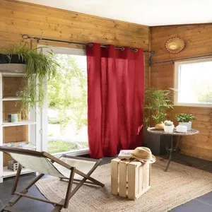 HOUSSE DE RÊVE Rideau 140x260 cm Coton Cerise pas cher