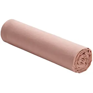 Drap housse 140x190 cm 100% Lin Lavé Rose - Linge de lit drap housse premium pas cher