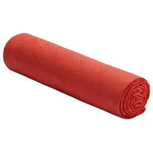 Drap housse 180x200 cm 100% Lin Lavé Rouge - Linge de lit drap housse premium pas cher