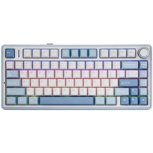 AULA F75 Mechanisch Toetsenbord RGB - Blue/White/Dark Blue - Gray Wood...