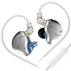 Écouteurs SZSMART KZ-ZS10 PRO HIFI courbés avec microphone bleu (In ea... pas cher