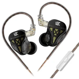 Écouteurs SZSMART KZ DQS HIFI courbés avec microphone noir (In ear - s... pas cher