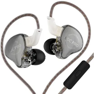 Écouteurs SZSMART KZ EDC PRO HIFI courbés avec microphone gris (In ear...Vendu parfnac-be