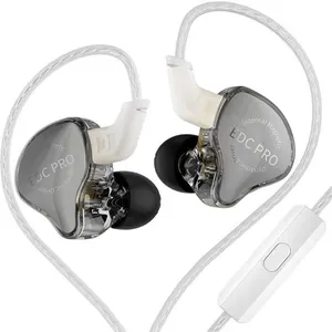 Écouteurs SZSMART KZ EDC PRO HIFI courbés avec microphone gris (In ear... pas cher