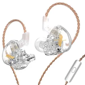 Écouteurs SZSMART KZ EDX HIFI courbés avec microphone couleur transpar...Vendu parfnac-be