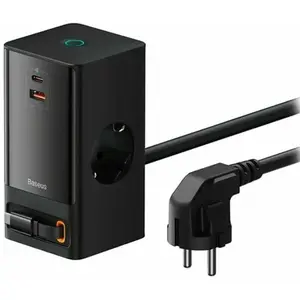 BASEUS WALL CHARGER-POWERSTRIP POWERCOMBO 65W (BLACK) PSLR000301 pas cher