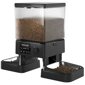 Oneisall Automatische voerbak PFD-002 Pro - 2kg Voer reservoir - Voerautomaat dispenser - Draadloos - Kat en hond - Droogvoer - Nauwkeurige Portiecontrole - Geschikt voor 2 Katten - Met App