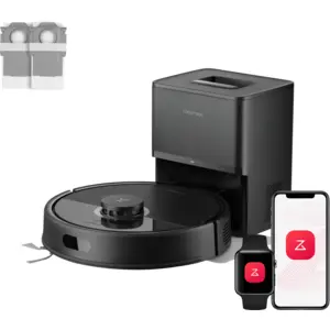 Roborock Q7 L5+ Set Robot Aspirateur Laveur 2-en-1 avec Station de Vidage Automatique 8000Pa Anti-Enchevêtrement Noir