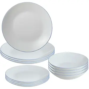 San Ignacio Vaisselle Blue Rim 12 Pièces pas cher