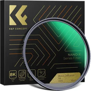 K&F Concept Filtre K&F Filter Diffuser HD Black Mist 1/8 K&F 49mm 49 mm (49 mm, Filtre Black Mist), Filtre photo, Noir pas cher