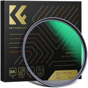K&F Concept 62MM Black Mist Filter 1/8, HD, Waterproof, Anti Scratch, 28 layer Green Coatings (Nano-X Series), Filtre photo, Noir pas cher