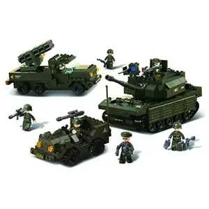 Sluban Sluban M38-B6800 - Army Set - Char + Lance Roquettes + Jeep pas cher